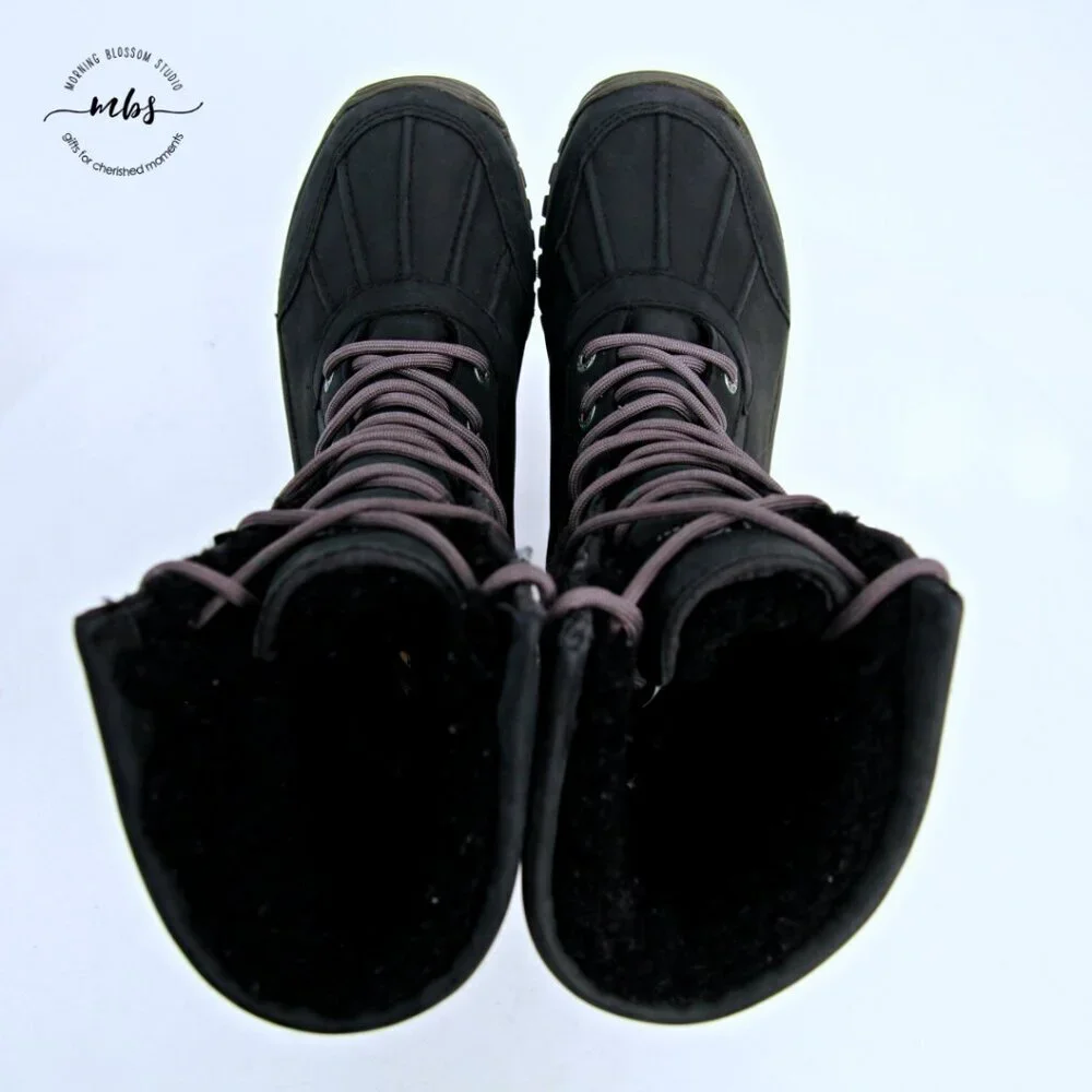 UGG Adirondack II Exotic Waterproof Sheepwool Boots Black Women 7‎